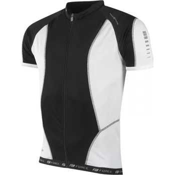 cyklistický dres Force T12 dres černý/bílý