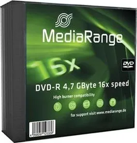 Optické médium Mediarange DVD+R 4,7GB 16x slimcase 5 pack