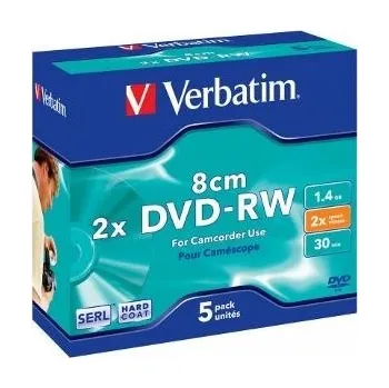 Optické médium Verbatim mini DVD-RW 5ks 1.4GB 2x