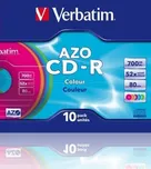 Verbatim CD-R 700MB 52x slim barevné