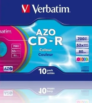 Optické médium Verbatim CD-R 700MB 52x slim barevné
