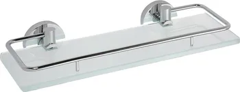 Koupelnový nábytek SAPHO OMEGA ECONOMY 104102212 polička skleněná s výklopnou hrazdou 600x130mm, chrom