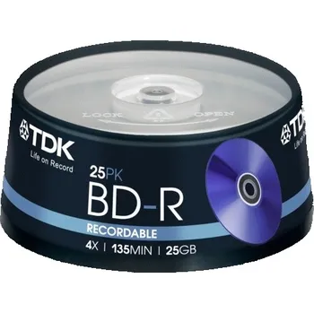 Optické médium TDK Blu-ray BD-R cakebox 25 25GB 4x