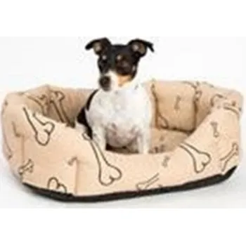 Pelíšek pro psa Samohýl 8 hran bavl. Kost 45 cm černý/béžový