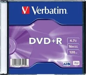 Optické médium Verbatim DVD+R 4,7GB 16x slim ks