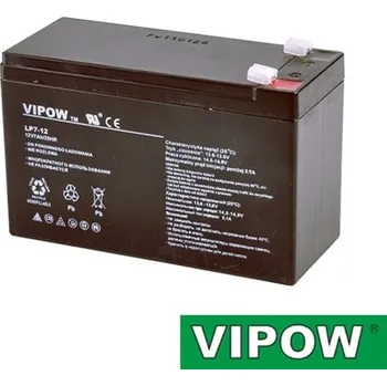 Záložní baterie VIPOW 12V/ 7Ah (7,5Ah) bezúdržbový akumulátor