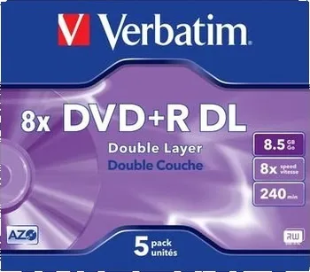 Optické médium Verbatim DVD+R 8,5GB DL jewelcase