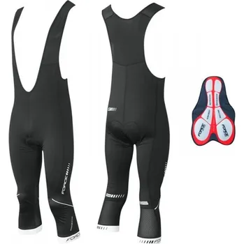 Cyklistické kalhoty Force Z68 kalhoty 3/4 se šráky černé