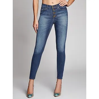 Dámské džíny Recenze Guess jeans 1981 High-Rise Button-Front Skinny in Ace High Wash 