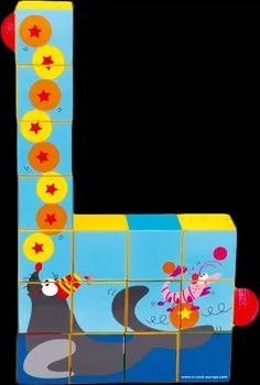 Dřevěná hračka Scratch Puzzle a kuličková dráha Cirkus 
