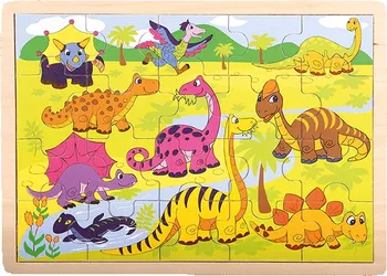 Dřevěná hračka Bino Puzzle Dinosauři 