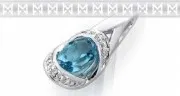 Přívěsek Diamantový přívěsek z bílého zlata s diamanty a světle modrým topazem 585/1,15gr 3870712-0-0-93
