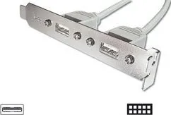 DIGITUS záslepka slotu s 2 USB porty + kabel 2x5pin 0,25m