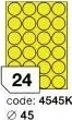 Samolepící etiketa Kulaté samolepící etikety Rayfilm Office - fluo žlutá, 300 archů
