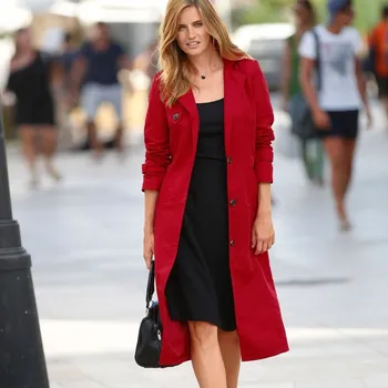 Dámská větrovka Blancheporte Dlouhý trenčkot červený