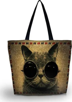 Nákupní taška Huado - Kočka s brýlemi