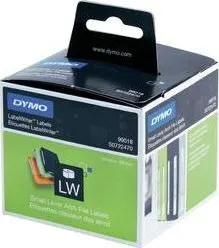 Pásek do tiskárny Páska do štítkovače Dymo LW, Typ 99018, S0722470, bílá/černá, 190 x 38 mm, 110 ks