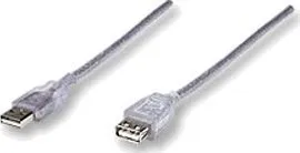 Datový kabel MANHATTAN Kabel USB 2.0 A-A prodlužovací 3m (stříbrný)