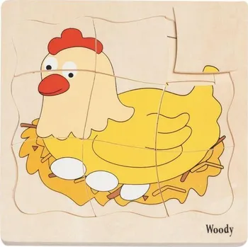 Woody puzzle na desce Vývoj slepice