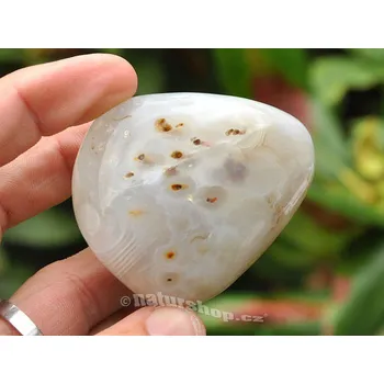 Přírodní kámen Achát mechový šedý kámen (Madagaskar) 60mm