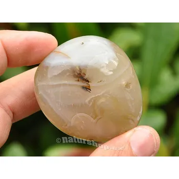 Přírodní kámen Achát mechový šedý (Madagaskar) 51mm