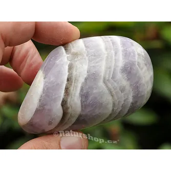 Přírodní kámen Ametyst pruhovaný troml Madagaskar 74mm jumbo