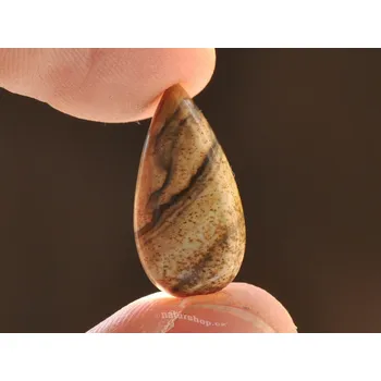 Přírodní kámen Jaspis obrázkový mugle tvar kapka 1.5g