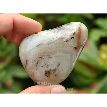 Přírodní kámen Achát mechový šedý (Madagaskar) 65mm