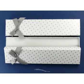 Dárková krabička Dárková krabička bílá s mašlí 20x4,5cm - na náramek