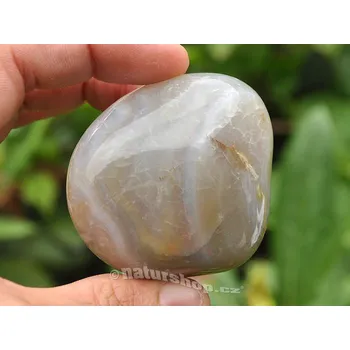 Přírodní kámen Achát mechový šedý kámen Madagaskar 58mm