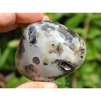 Přírodní kámen Achát troml QA Madagaskar 68mm jumbo