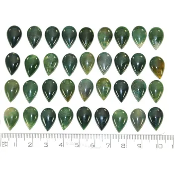 Přírodní kámen Achát mechový kapka mugle 15x10mm