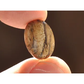 Přírodní kámen Šperková mugle jaspis obrázkový ovál 14x10mm (mugle301)