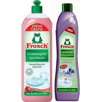 Mycí prostředek Frosch duo pack balzám na nádobí granátové jablko 750 ml + tekutý písek levandule 500 ml 