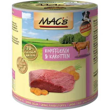 MAC's Dog konzerva maso z hlav/mrkev, 800 g