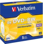 Verbatim DVD+RW 4,7GB 4x jewel box 5ks