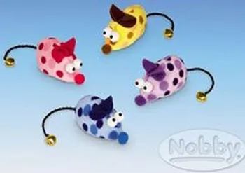 Hračka pro kočku Nobby hračka kočka Myš s rolničkou s catnipem 6,5cm2ks