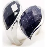 Exeed 3856 2 black stones ocelový prsten