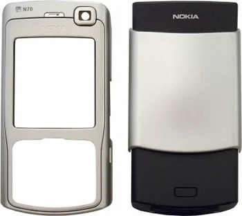 Náhradní kryt pro mobilní telefon NOKIA N70 kryt silver / stříbrný