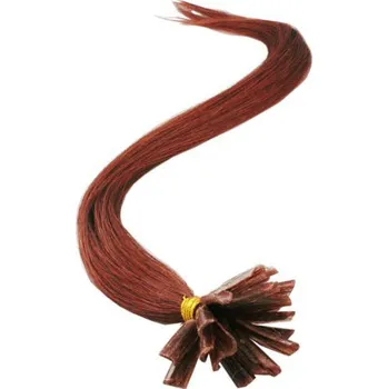 Příčesek Vlasy evropského typu k prodlužování keratinem 40cm - měděná 1 pramen 0,5 gramů