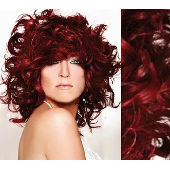 Příčesek Clip in kudrnaté vlasy 100% lidské REMY 53cm - měděná