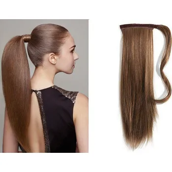 Příčesek CLIP IN CULÍK 100% LIDSKÉ REMY VLASY 50CM - STŘEDNÉ HNĚDÝ