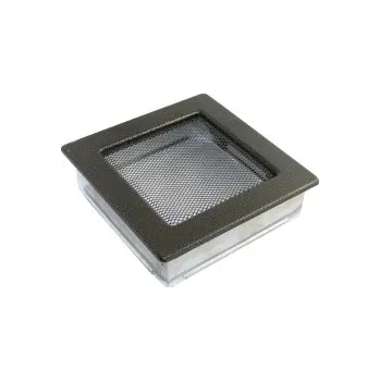 Větrací mřížka Mřížka krbová kovová 17x30 černo-zlatá včetně žaluzie