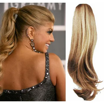 Příčesek CLIP IN CULÍK VLNITÝ 100% LIDSKÉ REMY VLASY 60CM - PŘÍRODNÍ/SVĚTLEJŠÍ BLOND