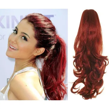 Příčesek Clip in příčesek culík / cop 100% japonský kanekalon 60cm kudrnatý - měděná