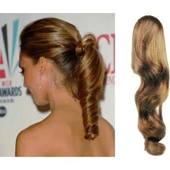 Příčesek CLIP IN CULÍK VLNITÝ 100% LIDSKÉ REMY VLASY 60CM - SVĚTLE HNĚDÝ