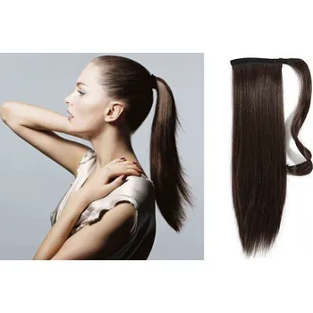 Příčesek Clip in příčesek culík / cop 100% japonský kanekalon 60cm - tmavě hnědý