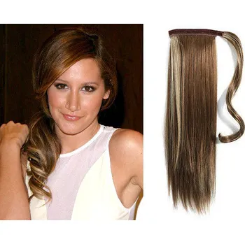 Příčesek CLIP IN CULÍK 100% LIDSKÉ REMY VLASY 60CM - TMAVÝ MELÍR