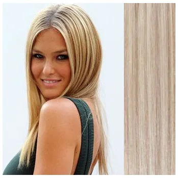 Příčesek Vlasy pro metodu Pu Extension / TapeX / Tape Hair / Tape IN 60cm - platina/světle hnědá