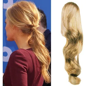 Příčesek CLIP IN CULÍK VLNITÝ 100% LIDSKÉ REMY VLASY 60CM - PŘÍRODNÍ BLOND